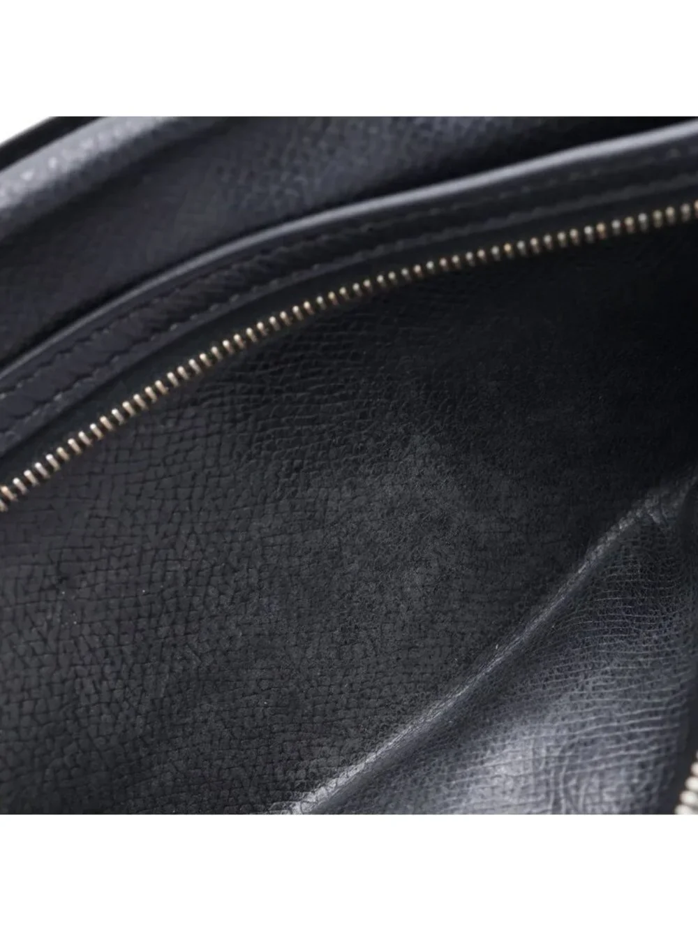 Hermes Bearn Classic Wallet Card Case Black Veau Epsom Silver